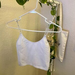 White crop tank top